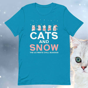 Cats and Snow: The Ultimate Chill Buddies! Unisex t-shirt