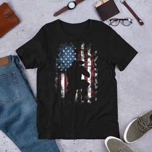 Battle-Worn Patriotism Paintball Distressed USA Flag Unisex t-shirt