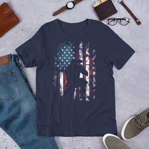 Battle-Worn Patriotism Paintball Distressed USA Flag Unisex t-shirt