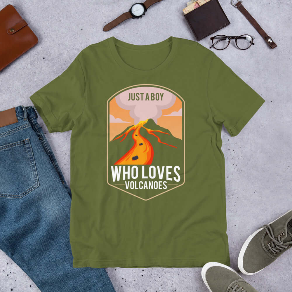 Just a Boy Who Loves Volcanoes t-shirt